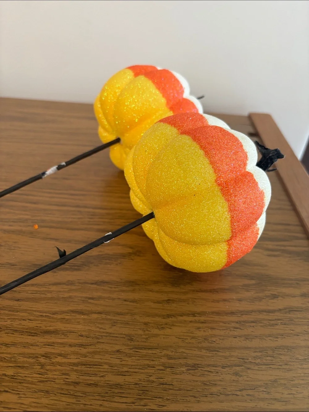 Decorative Pumpkin Picks - White, Orange, Yellow, Black